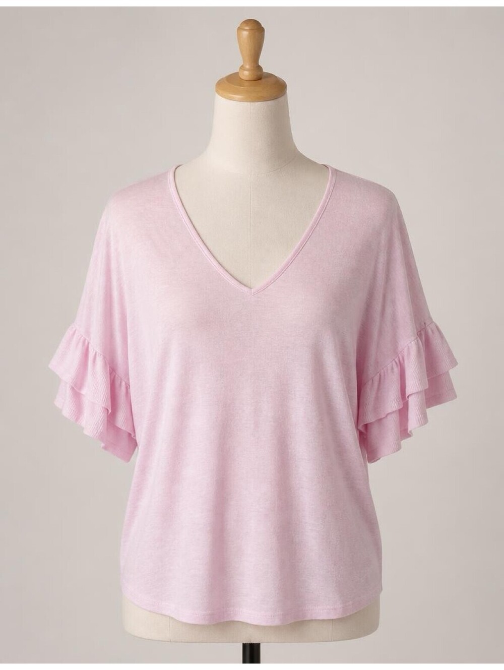 Lilly Pulitzer Lightweight Pink Short Sleeve Sweater Top Ruffle Sleeves Small